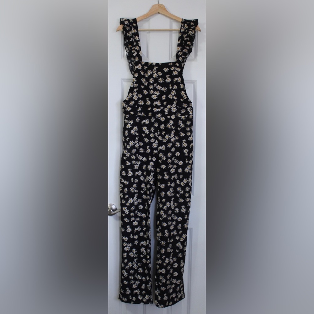 Corduroy floral overalls